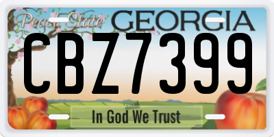 GA license plate CBZ7399