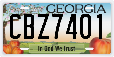 GA license plate CBZ7401