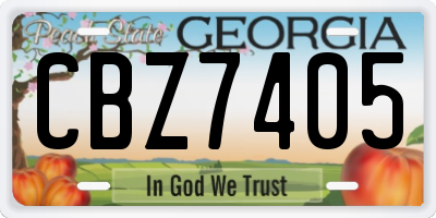 GA license plate CBZ7405