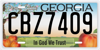 GA license plate CBZ7409