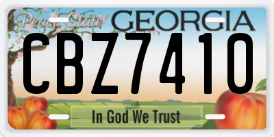 GA license plate CBZ7410