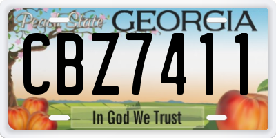 GA license plate CBZ7411