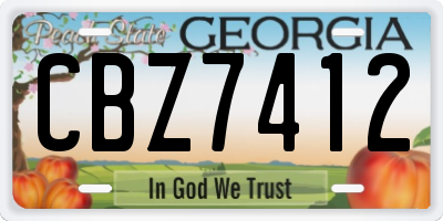 GA license plate CBZ7412