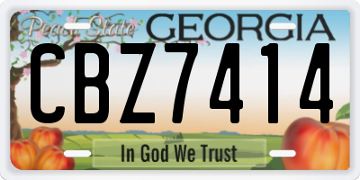 GA license plate CBZ7414