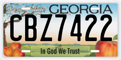 GA license plate CBZ7422