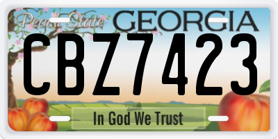 GA license plate CBZ7423