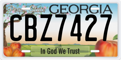 GA license plate CBZ7427