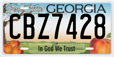 GA license plate CBZ7428
