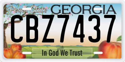 GA license plate CBZ7437