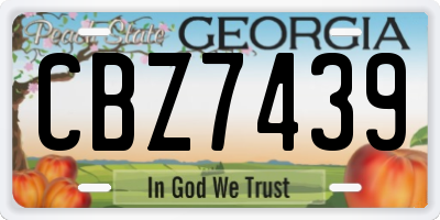GA license plate CBZ7439