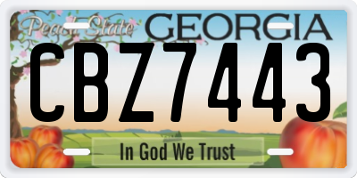 GA license plate CBZ7443