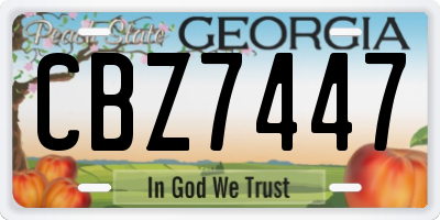 GA license plate CBZ7447