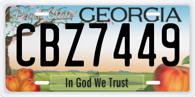 GA license plate CBZ7449