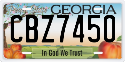GA license plate CBZ7450
