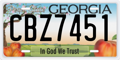 GA license plate CBZ7451