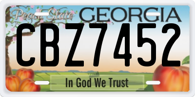 GA license plate CBZ7452