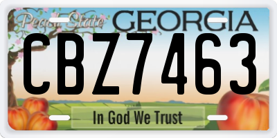 GA license plate CBZ7463