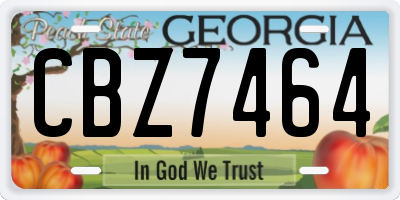GA license plate CBZ7464