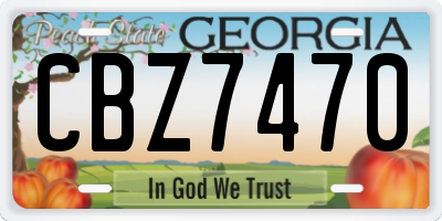 GA license plate CBZ7470