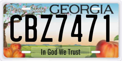 GA license plate CBZ7471