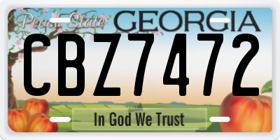 GA license plate CBZ7472