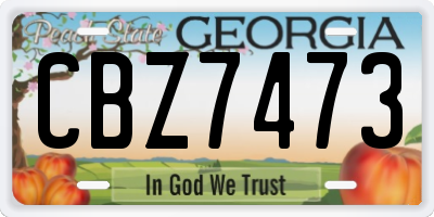 GA license plate CBZ7473