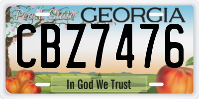 GA license plate CBZ7476