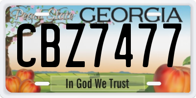 GA license plate CBZ7477