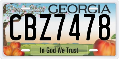 GA license plate CBZ7478