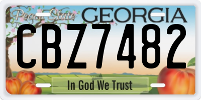 GA license plate CBZ7482