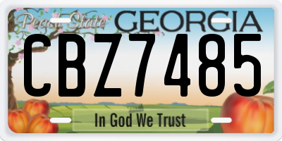 GA license plate CBZ7485