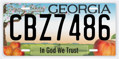 GA license plate CBZ7486