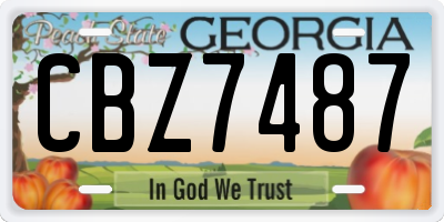 GA license plate CBZ7487