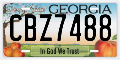 GA license plate CBZ7488