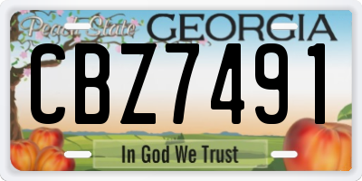 GA license plate CBZ7491