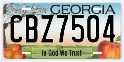 GA license plate CBZ7504