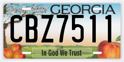 GA license plate CBZ7511