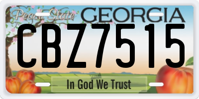 GA license plate CBZ7515