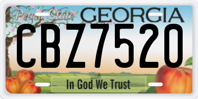 GA license plate CBZ7520