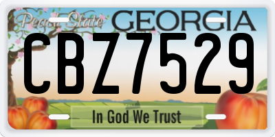 GA license plate CBZ7529