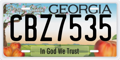 GA license plate CBZ7535