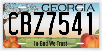 GA license plate CBZ7541