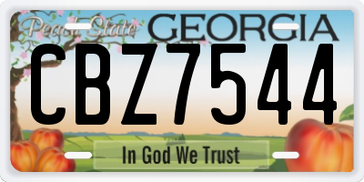 GA license plate CBZ7544