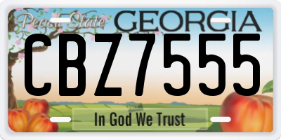 GA license plate CBZ7555