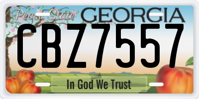 GA license plate CBZ7557