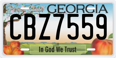 GA license plate CBZ7559
