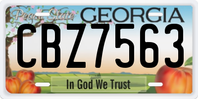GA license plate CBZ7563