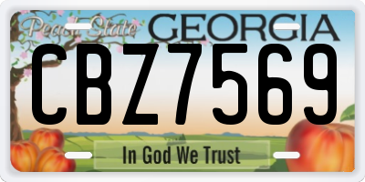 GA license plate CBZ7569