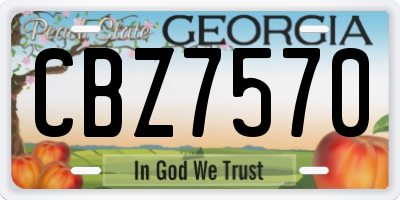 GA license plate CBZ7570
