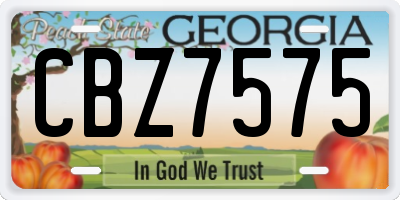 GA license plate CBZ7575